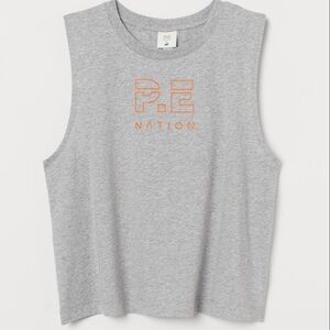 P.E Nation Heather Gray Tank with Orange Logo